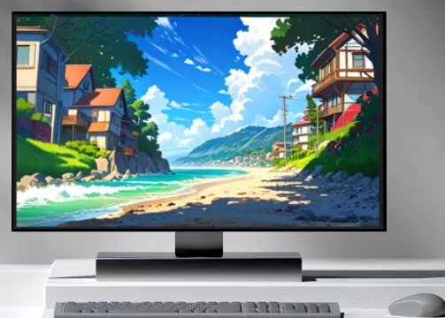 Anime 17.Beautyful Nature beach anime style Desktop Wallpaper 4k Quality.Download ay highest quality.